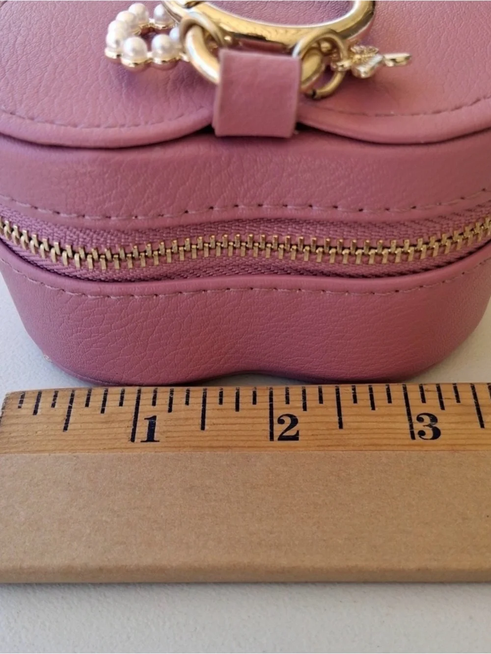 Target Pink Heart Key & Card Holder with Gold Ring